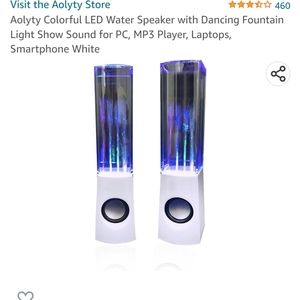 Colorful LED Water Speakers with Dancinh Fountain Light Show Sound for PC, phone